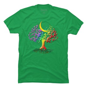 Adult Design By Humans Rainbow Pride Tree of Life By Fluffydstroyer T-Shirt - 1 of 2