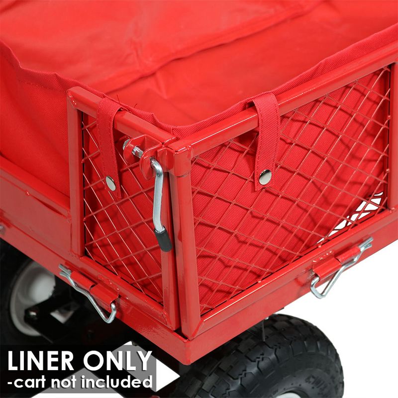 Sunnydaze Outdoor Lawn and Garden Weather-Resistant Heavy-Duty Polyester Utility Wagon Cart Protective Liner - Red, 5 of 9