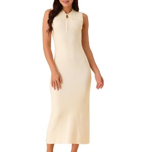 Seta T Women's Sleeveless Ribbed Knit Midi Sweater Dress - 1 of 4