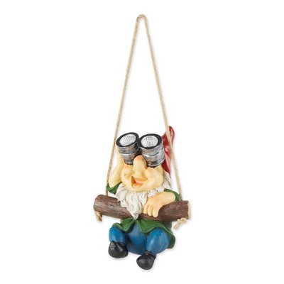 5.75" Polyresin Hanging Binoculars Solar Gnome - Zingz & Thingz