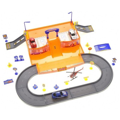 Insten Construction Toy Parking Garage Diecast Racing Playset with Lights & Sounds for Kids