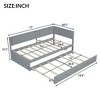 NicBex Twin Sized Daybed with Trundle Wooden Day Bed Frame Twin with Trundle and Guardrail for Living Rooms - 2 of 4