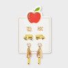Teacher Icon Charm Stud and Drop Earring Set 3pc - Multicolor - 2 of 3