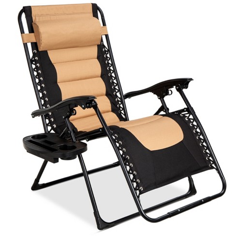 Best Choice Products Oversized Padded Zero Gravity Chair Folding Outdoor Patio Recliner W Headrest Side Tray Target