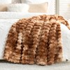 Cozy Bliss Faux Fur Plush Decorative Blanket, Cozy Warm Striped Throw Blanket - 4 of 4