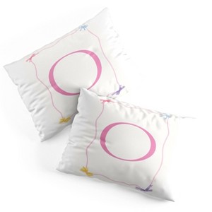 Deny Designs Standard April Lane Art Simple Bow Monogram O Microfiber Printed Pillow Sham - 1 of 3