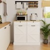Farmhouse Kitchen Trash Can Storage Cabinet with 2 Drawers & 1 Tilt Out Trash Cabinet with 2 Spice Storage Shelves for Kitchen, Dinning Room - 3 of 4