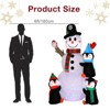 SEVOBAL Inflatable Holiday Decorations 6ft 3 Penguins Inflatable Garden Snowman Decoration Christmas Inflatables Decoration, White, 35"*35"*72" - 3 of 4