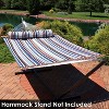 Sunnydaze Two-Person Quilted Fabric Hammock with Spreader Bars - 450 lb Weight Capacity - 3 of 4