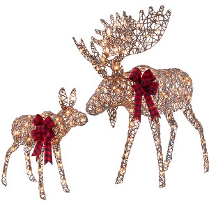 Best Choice Products 2-Piece Moose Family Lighted Christmas Yard Décor Set w/ 370 LED Lights, Stakes, Zip Ties - 1 of 4
