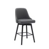 HomeRoots 26" Gray and Black Faux Leather with Solid Wood Swivel Counter Height Bar Chair - 4 of 4