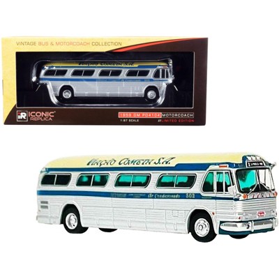 1959 GM PD4104 Bus "S. Paulo - Rio" "Viacao Cometa S.A." (Brazil) Silver and Cream 1/87 (HO) Diecast Model by Iconic Replicas