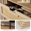 Natural Rattan 5 Drawer Dresser, Oak Wooden Chest of Drawer with Solid Metal Legs, Farmhouse Storage Cabinet for Bedroom, Living Room, Entryway - 3 of 4