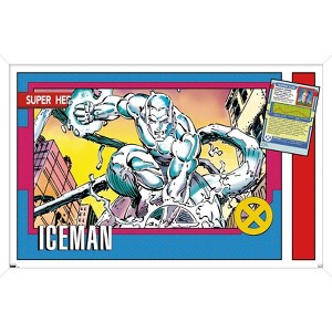 Trends International Marvel Trading Cards - Iceman Framed Wall Poster Prints - 1 of 4
