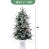 4.5-FT Tall Christmas Tree with 150 LED Lights, Two-Color switchable Lights, with Snowflake Berries, Perfect Christmas Decoration for Home & Office - 3 of 4