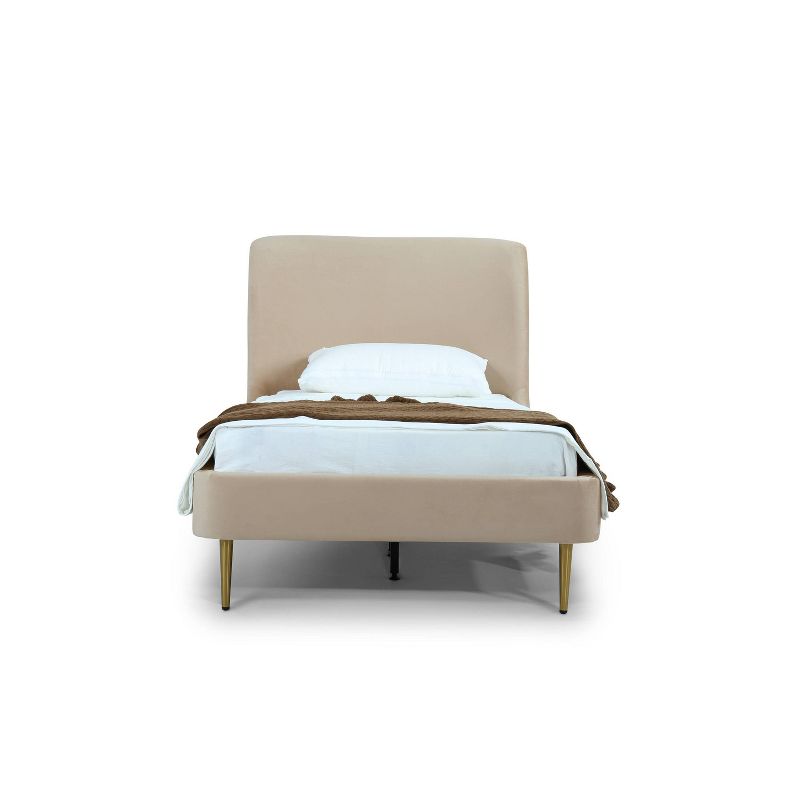 Twin Heather Velvet Upholstered Bed - Manhattan Comfort, 4 of 12
