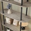 71" Bookshelf 5 Tier Bookcase Arched Display Racks Tall Bookshelf Freestanding Open Storage Shelf - 4 of 4