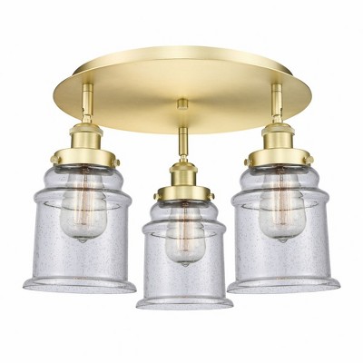 Canton - 3 Light Flush Mount In Industrial Style-10.75 Inches Tall and 17.75 Inches Wide