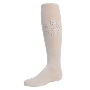 Memoi Floral Pearl Girls Cotton Blend Knee High Socks - 1 of 2