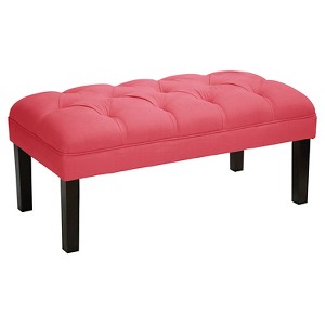 Skyline Bedroom Linen Tufted Bench - Skyline Furniture , Linen Pink