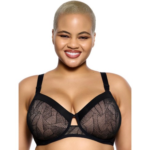Paramour By Felina  Delightful Seamless Breathable Lace Contour Bra  (black, 38dd) : Target