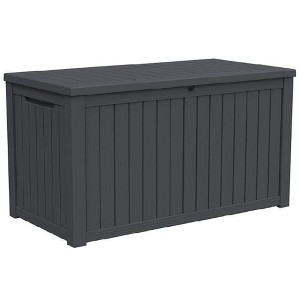 Infurnic Deck Boxes, Waterproof Deck Box with Large Storage Capacity for Patio Furniture, Garden Tools, All Weather Use, Black, 60.8"*28.4"*29.2" - 1 of 4