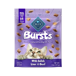 Blue Buffalo Bursts with Chicken, Liver & Beef Crunchy & Creamy Cat Treats - 1 of 4