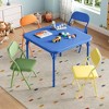 Folding Table and Chairs Set, Boys and Girls Activity Table and 4 Chairs Set for Dining Room,Daycare,Classrooms - 2 of 4