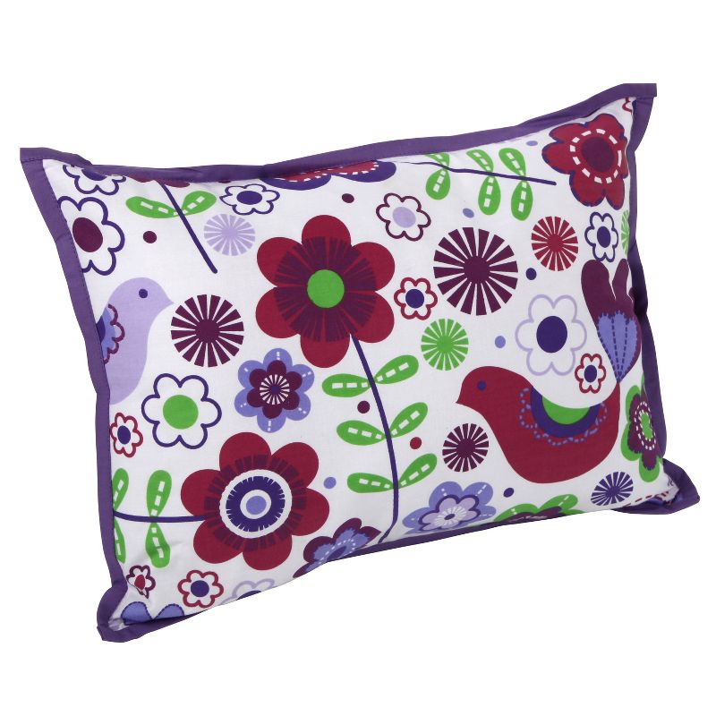 Bacati - Botanical Purple Throw Pillow, 1 of 6