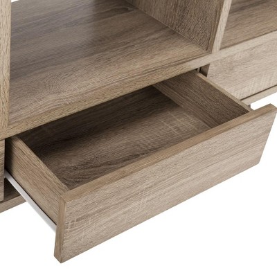 Dubai Collector's Fair Inspired Oak and Black Mid Century Etagere