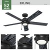 Hunter 52" Erling Ceiling Fan Matte Black with LED Light Integrated Pull Chain Control - 4 of 4