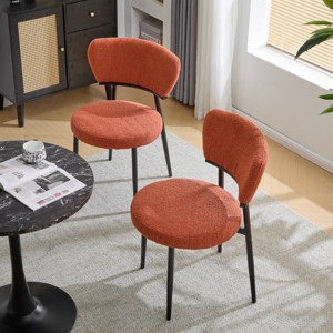 KWPZQEB Modern Kitchen Dining Chairs Set of 2, Fabric Dining Chairs with Hight Back and Metal Legs, Upholstered Dining Room Chair - 1 of 4