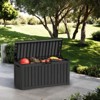 VisioGear Deck Boxes, 2-Piece 80 Gal Outdoor Storage Deck Box, Small Patio Storage Bin for Garden Tools, Black, 46.26"*18.7"*23.23" - 2 of 4