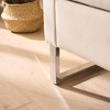 Vynxaria Beige 67.91"Wide Velvet Storage Soft Bench with Armrests  for Living Room, Entryway and Bedroom - 3 of 4