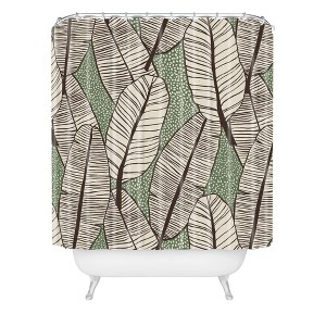 Alisa Galitsyna Tropical Banana Leaves Pattern Shower Curtain Green - Deny Designs: Polyester, Machine Washable, Ring Top - 1 of 4