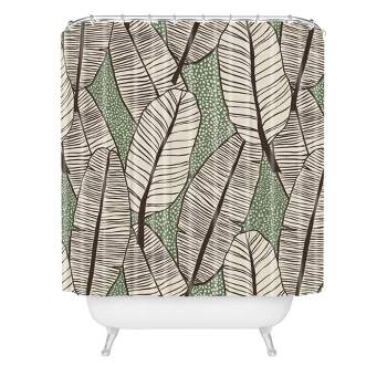 Alisa Galitsyna Tropical Banana Leaves Pattern Shower Curtain Green - Deny Designs