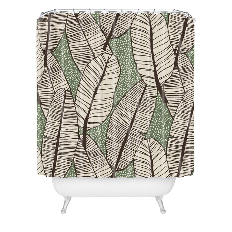 Alisa Galitsyna Tropical Banana Leaves Pattern Shower Curtain Green - Deny Designs, 1 of 7