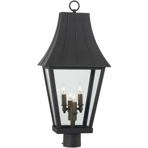 Minka Lavery Farmhouse Outdoor Post Light Fixture Coal 4-Light 28" Clear Glass for Exterior Barn Deck House Porch Yard Patio - 1 of 3