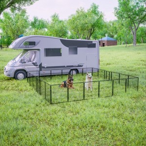Dog Playpen Outdoor Extra Wide Panels, Heavy Duty Dog Fence with Doors Portable for RV Camping Yard - 1 of 4
