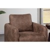 Swivel Accent Chair with Wooden Base and Low-Profile Modern Design for Living Room - 3 of 4