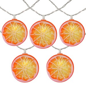 Northlight 10ct Battery Operated Orange Slice Summer LED String Lights Warm White - 4.5' Clear Wire - 1 of 3