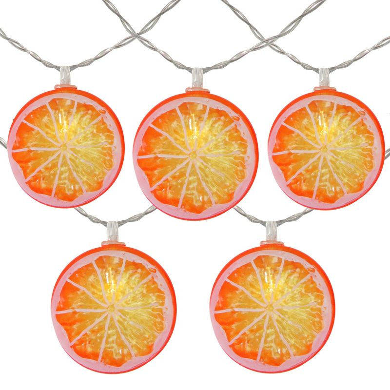Northlight 10ct Battery Operated Orange Slice Summer LED String Lights Warm White - 4.5' Clear Wire, 1 of 4