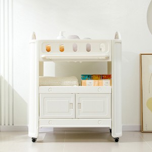 Yinvani White Eco-Friendly HDPE Baby Diaper Changing Table Non-Toxic Plastic Nursery Changer - 1 of 4