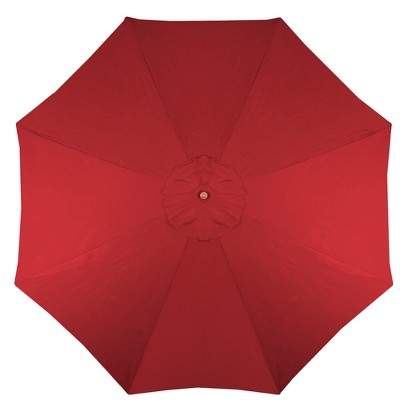 Red 9ft Octagon Outdoor Market Umbrella with Wooden Pole