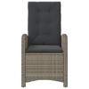 vidaXL Reclining Patio Chair with Cushions Gray Poly Rattan - 4 of 4