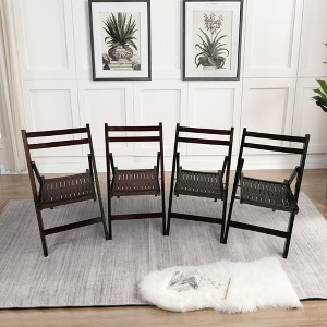 VYNXARIA Furniture Slatted Wood Folding Special Event Chair£¬Cherry, Set of 4 - 1 of 4