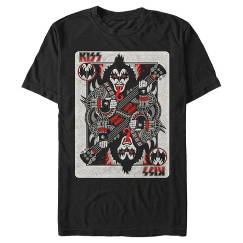 Men's KISS Gene Simmons Playing Card T-Shirt - Black - 2X Large