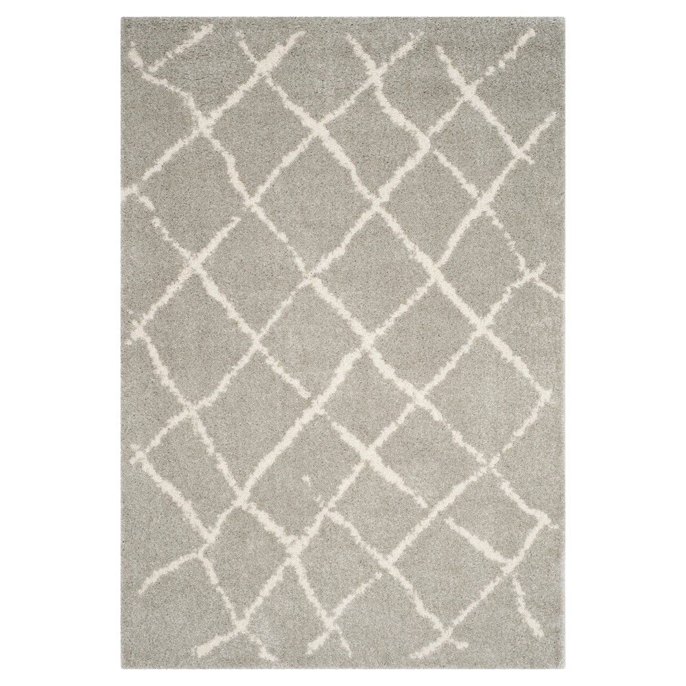 Light Gray Trellis Loomed Area Rug 5'1inx7'6in - Safavieh