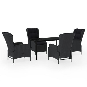 vidaXL Patio Dining Set Outdoor Dining Set Table and Chair Set for Garden - Dark Gray 5 Piece 55.1" Table Length - 1 of 4