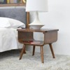 Gulches Dark Brown Nightstand - Mid-Century Modern End Table - 2 of 4